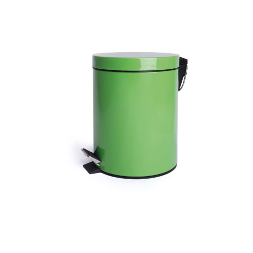 Bidoncino rifiuti a pedale, verde, 5 litri