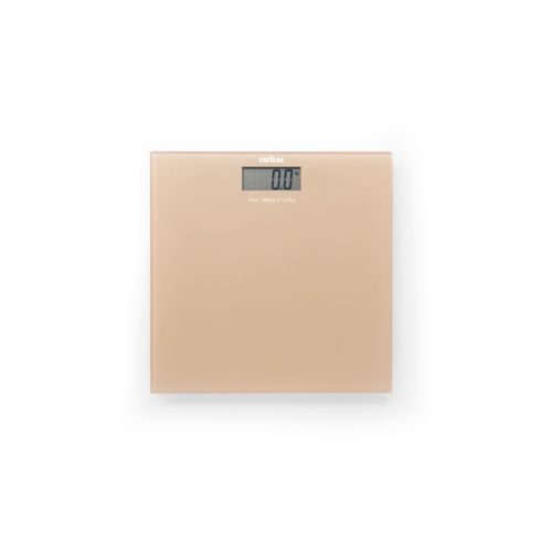 Bilancia pesapersone, elettronica, vetro, beige