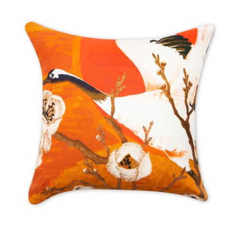 Cuscino decorativo, stile orientale, con uccelli, 45x45 cm