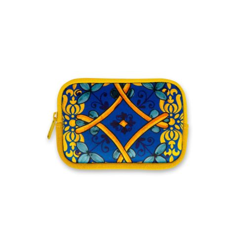 Portamonete, stile siciliano, multicolore, neoprene