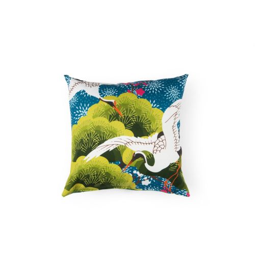 Cuscino decorativo, stile giapponese, airone, 45x45 cm