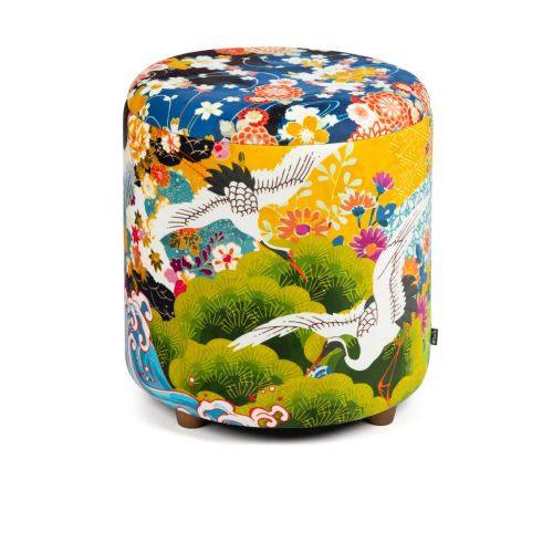 Pouf con contenitore, imbottito, orientale, multicolore
